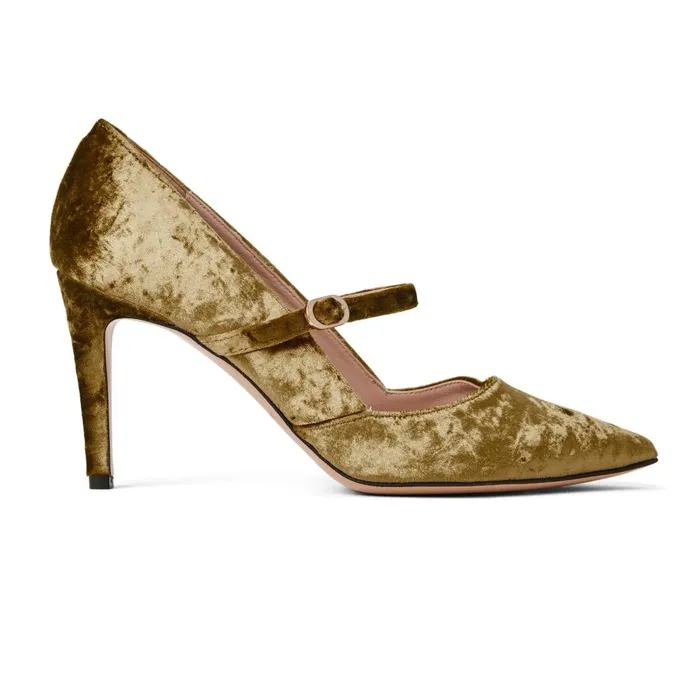 Women Heels Bruno Magli Gemma Mary Jane Pump 8211 Olive Velvet