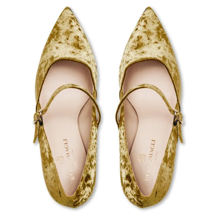 Women Heels Bruno Magli Gemma Mary Jane Pump 8211 Olive Velvet
