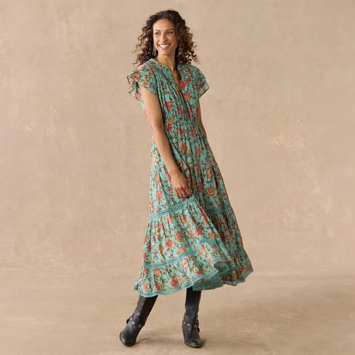 Women High Vines Dress Turquoise Sundance Catalog Dresses and Jumpsuits