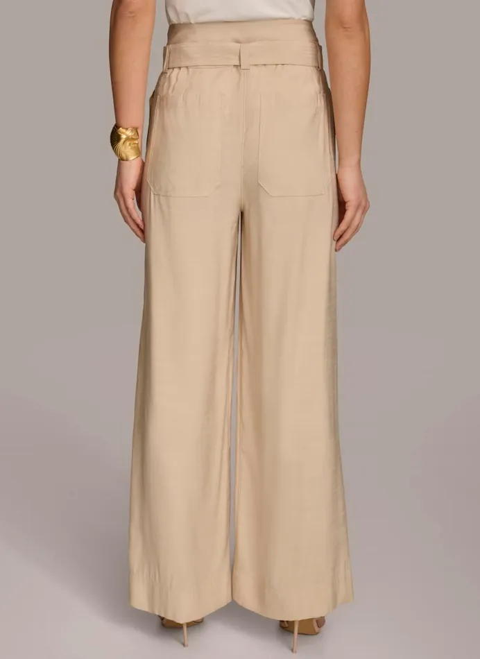 Women HIGH WAIST WIDE LEG Sand Donna Karan New York Pants Women HIGH WAIST WIDE LEG Sand Donna Karan New York Pants