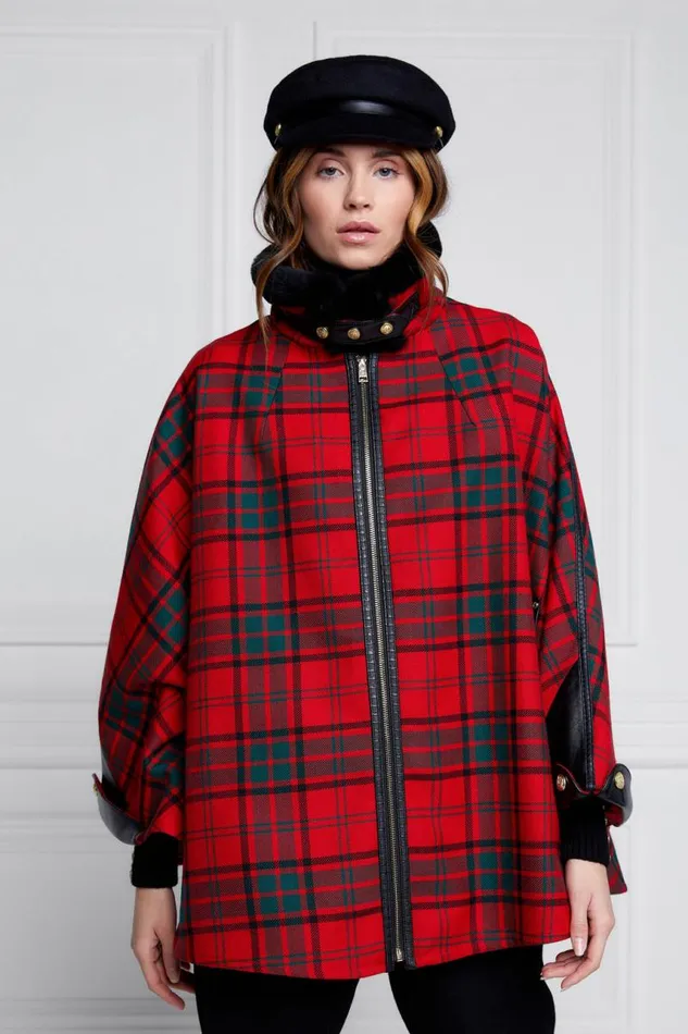 Women In Stock Tailoring Holland Cooper Chiltern Cape Red Tartan