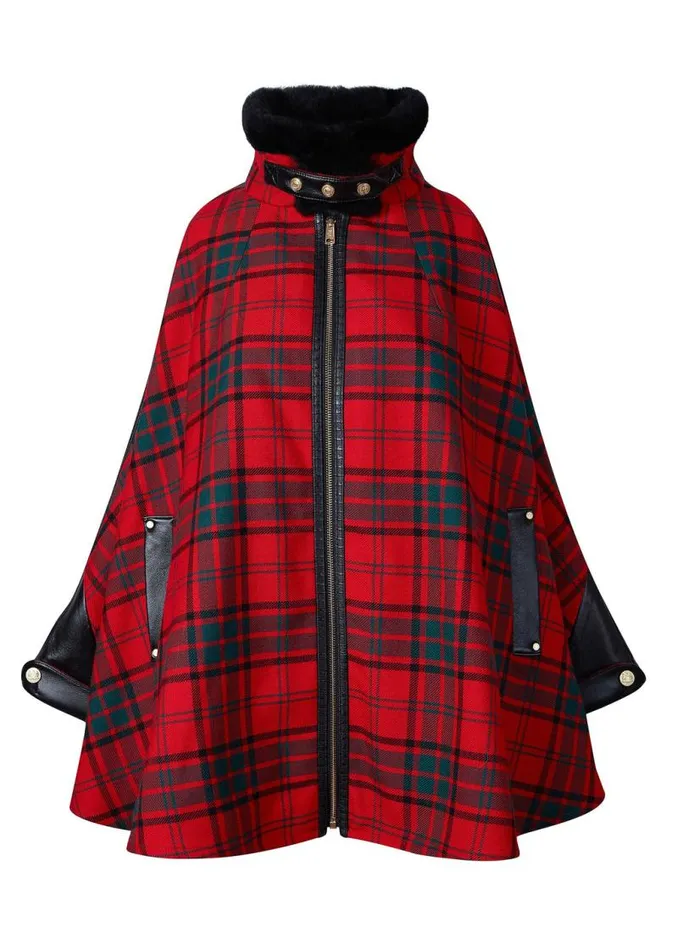 Women In Stock Tailoring Holland Cooper Chiltern Cape Red Tartan