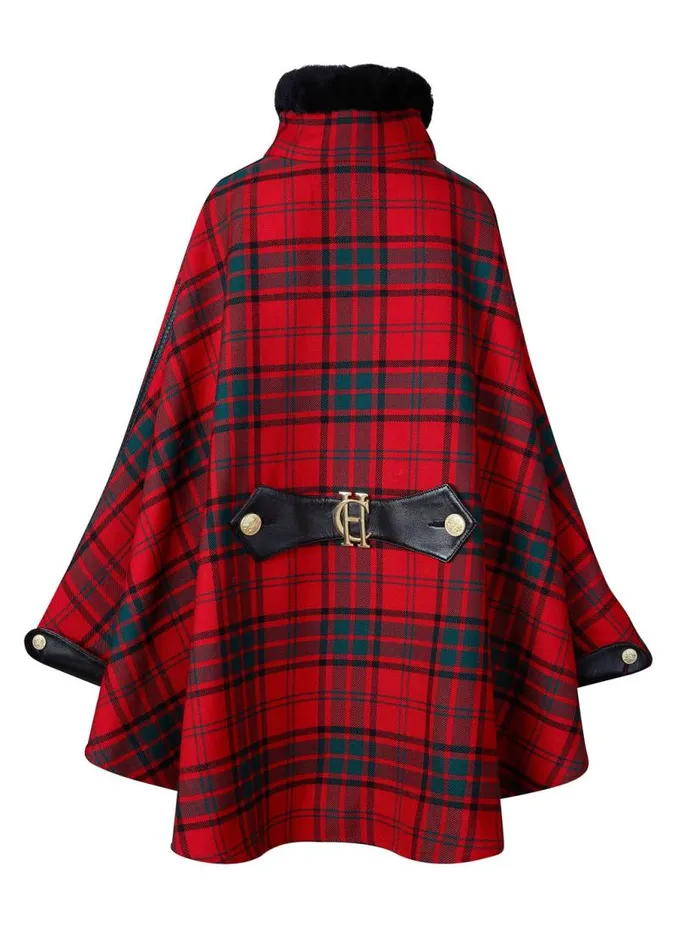 Women In Stock Tailoring Holland Cooper Chiltern Cape Red Tartan