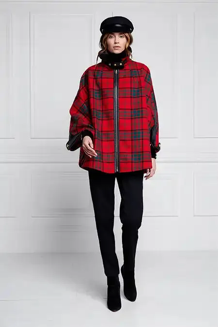 Women In Stock Tailoring Holland Cooper Chiltern Cape Red Tartan