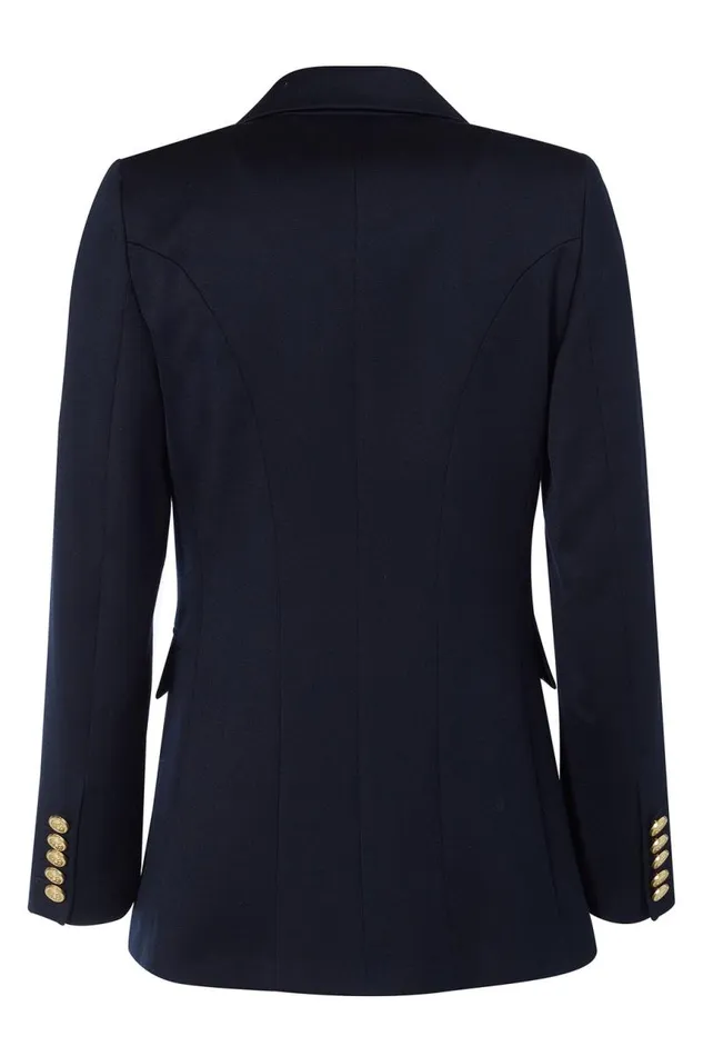 Women In Stock Tailoring Holland Cooper Double Breasted Blazer Navy Twill