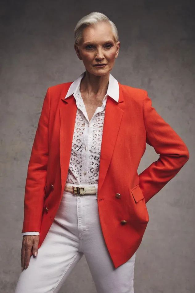 Women In Stock Tailoring Holland Cooper Double Breasted Blazer Neroli Linen