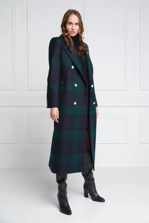 Women In Stock Tailoring Holland Cooper Double Breasted Coat Blackwatch