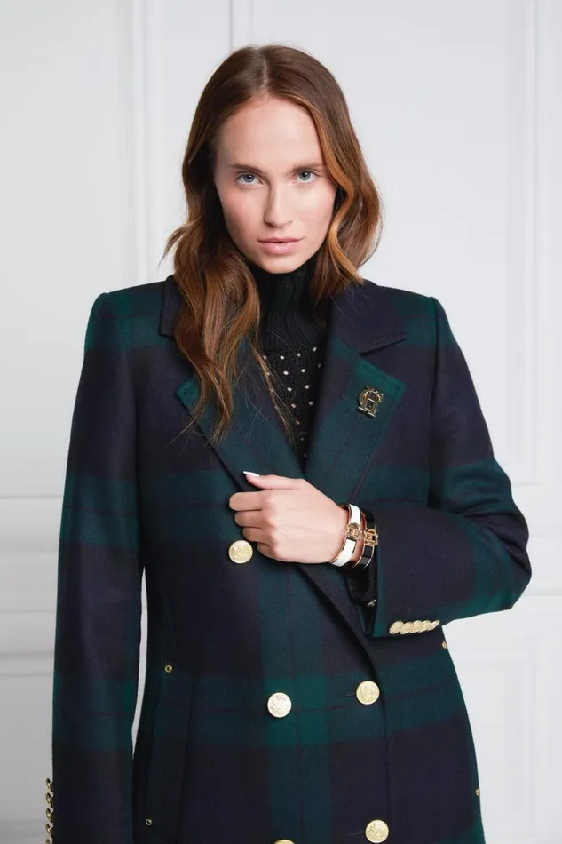 Women In Stock Tailoring Holland Cooper Double Breasted Coat Blackwatch
