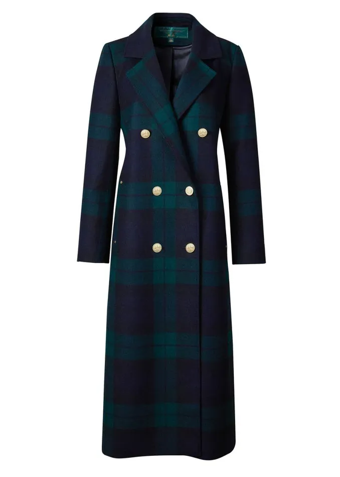 Women In Stock Tailoring Holland Cooper Double Breasted Coat Blackwatch