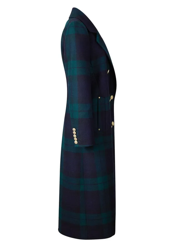 Women In Stock Tailoring Holland Cooper Double Breasted Coat Blackwatch