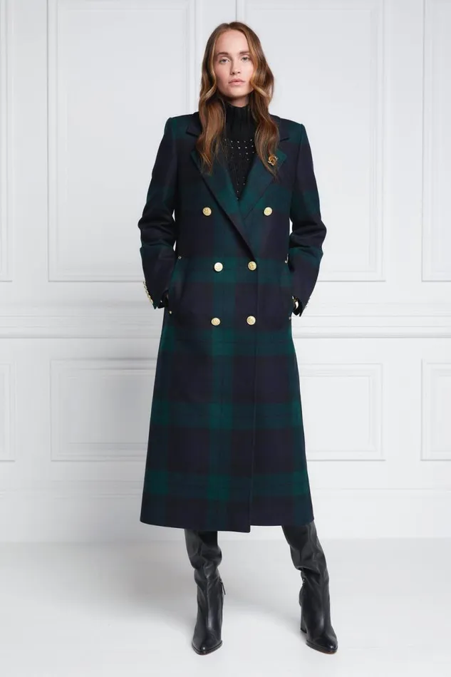 Women In Stock Tailoring Holland Cooper Double Breasted Coat Blackwatch
