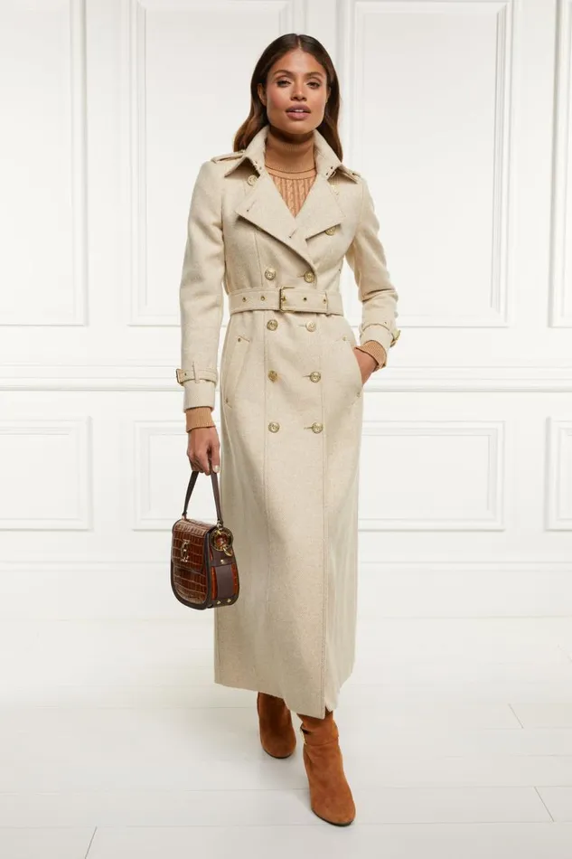 Women In Stock Tailoring Holland Cooper Full Length Marlborough Trench Coat Biscuit