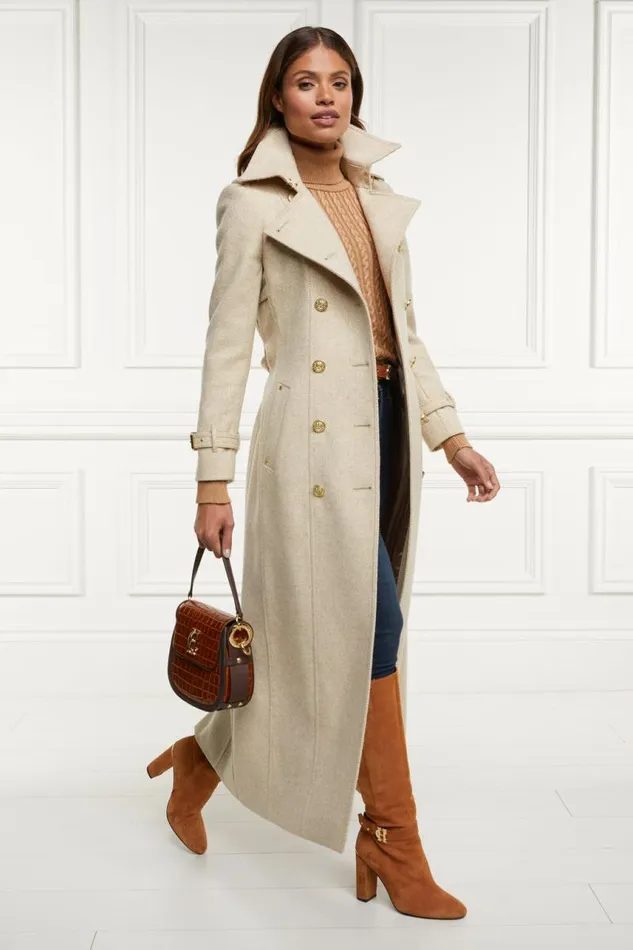 Women In Stock Tailoring Holland Cooper Full Length Marlborough Trench Coat Biscuit