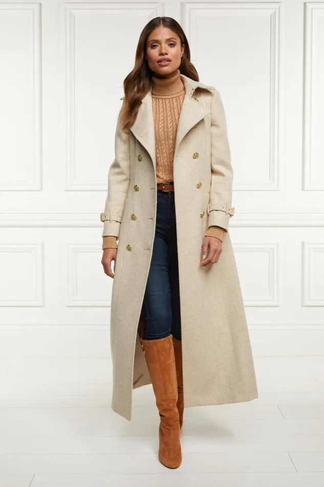Women In Stock Tailoring Holland Cooper Full Length Marlborough Trench Coat Biscuit