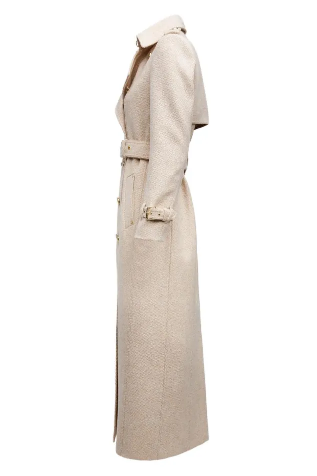 Women In Stock Tailoring Holland Cooper Full Length Marlborough Trench Coat Biscuit