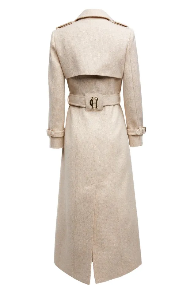 Women In Stock Tailoring Holland Cooper Full Length Marlborough Trench Coat Biscuit