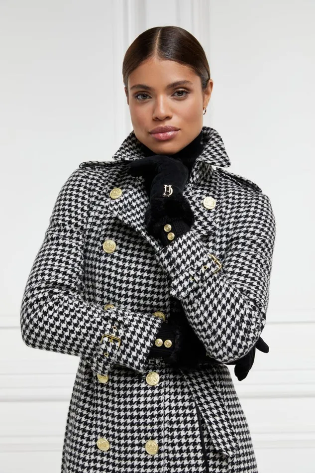 Women In Stock Tailoring Holland Cooper Full Length Marlborough Trench Coat Houndstooth
