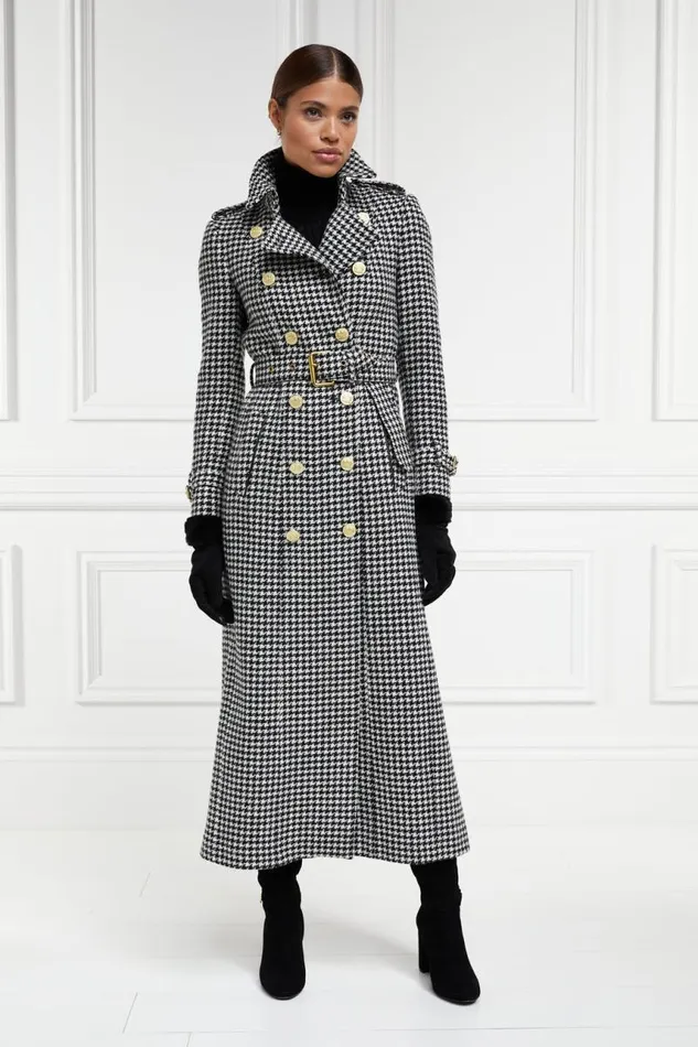 Women In Stock Tailoring Holland Cooper Full Length Marlborough Trench Coat Houndstooth