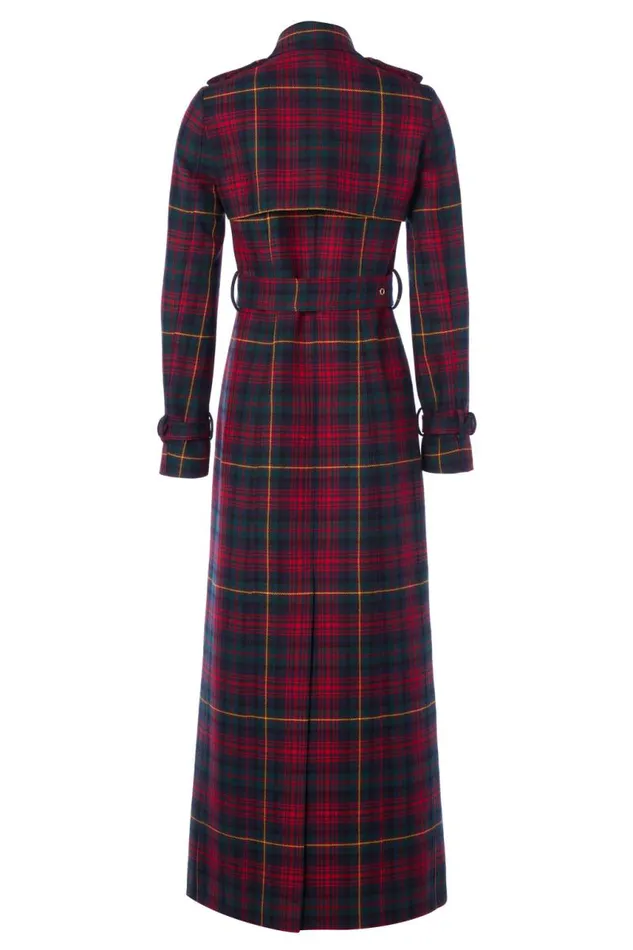 Women In Stock Tailoring Holland Cooper Full Length Marlborough Trench Coat Logan Tartan