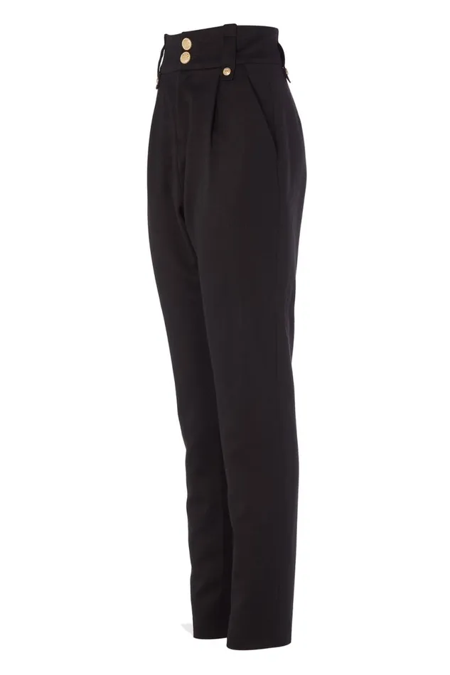 Women In Stock Tailoring Holland Cooper High Waisted Peg Trouser Black Barathea Women In Stock Tailoring Holland Cooper High Waisted Peg Trouser Black Barathea