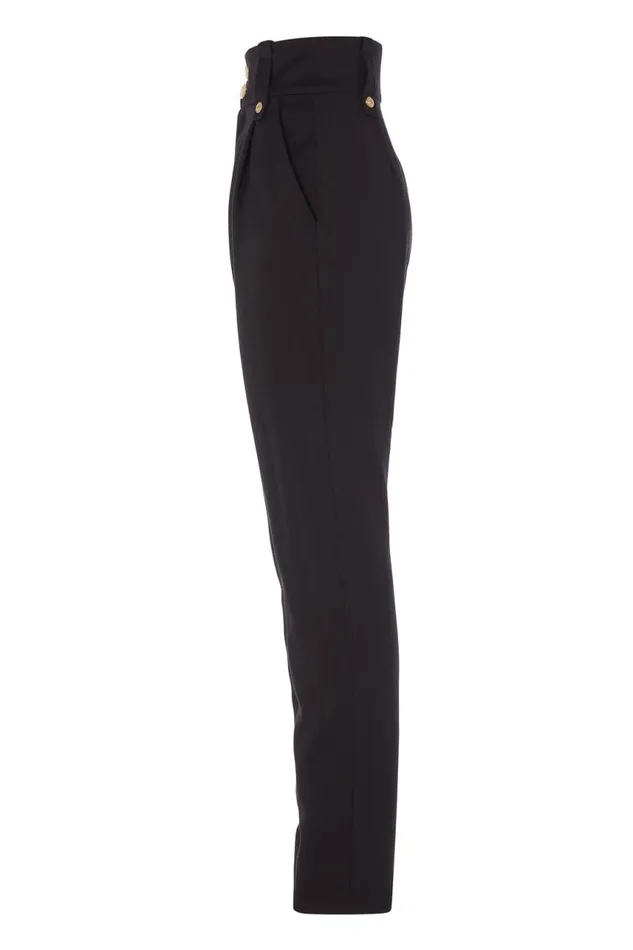 Women In Stock Tailoring Holland Cooper High Waisted Peg Trouser Black Barathea Women In Stock Tailoring Holland Cooper High Waisted Peg Trouser Black Barathea