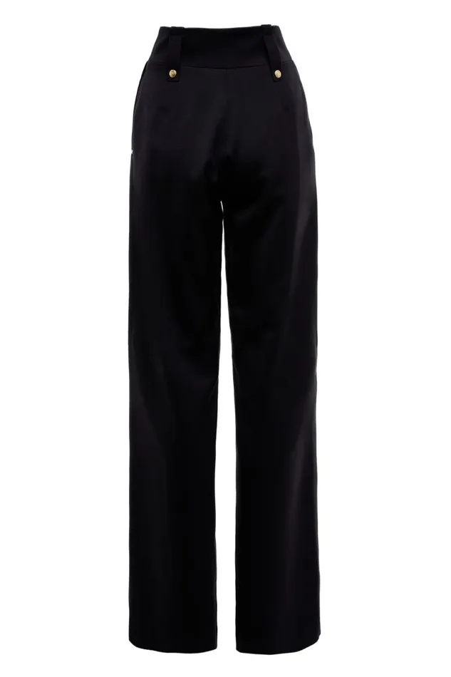 Women In Stock Tailoring Holland Cooper High Waisted Straight Trouser Black Barathea Women In Stock Tailoring Holland Cooper High Waisted Straight Trouser Black Barathea