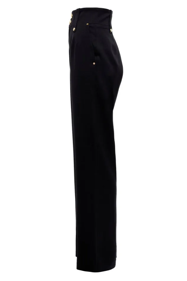 Women In Stock Tailoring Holland Cooper High Waisted Straight Trouser Black Barathea Women In Stock Tailoring Holland Cooper High Waisted Straight Trouser Black Barathea
