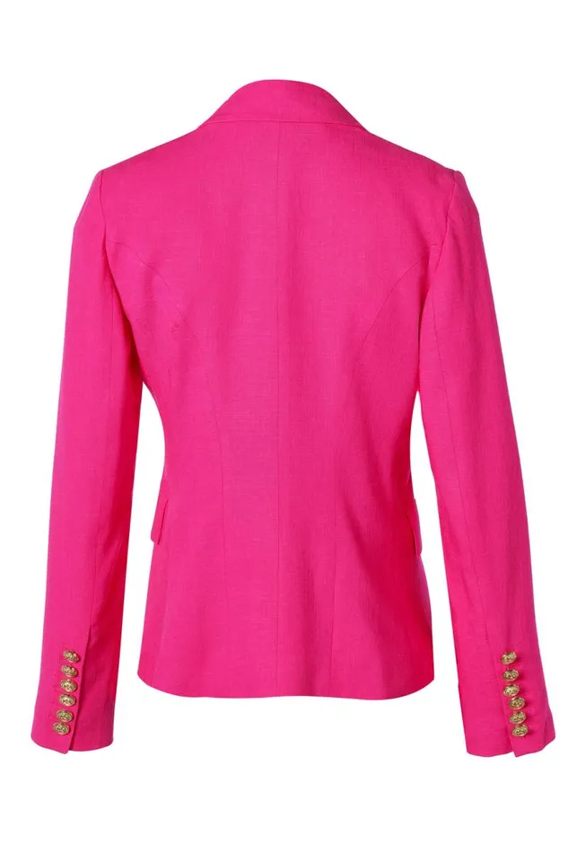Women In Stock Tailoring Holland Cooper Knightsbridge Blazer Hot Pink Linen