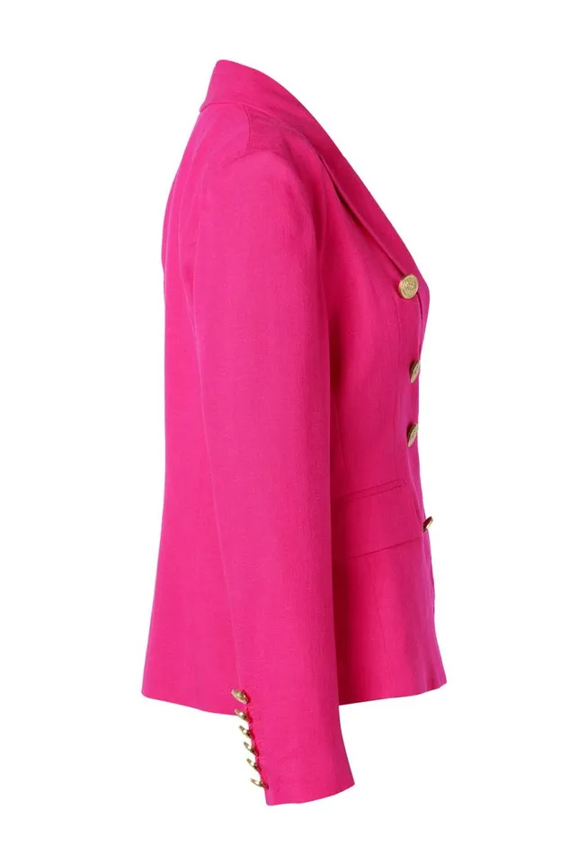 Women In Stock Tailoring Holland Cooper Knightsbridge Blazer Hot Pink Linen