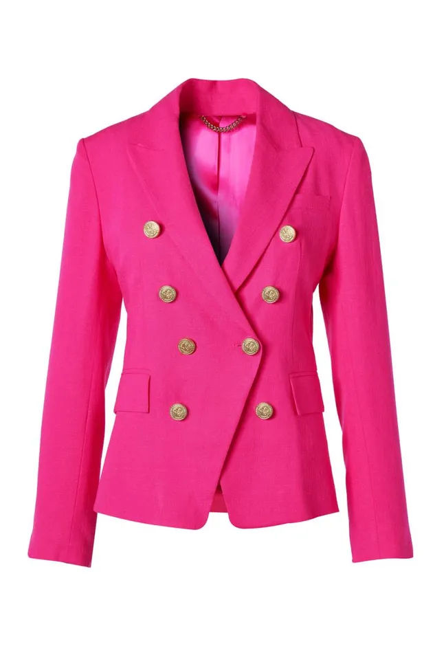 Women In Stock Tailoring Holland Cooper Knightsbridge Blazer Hot Pink Linen