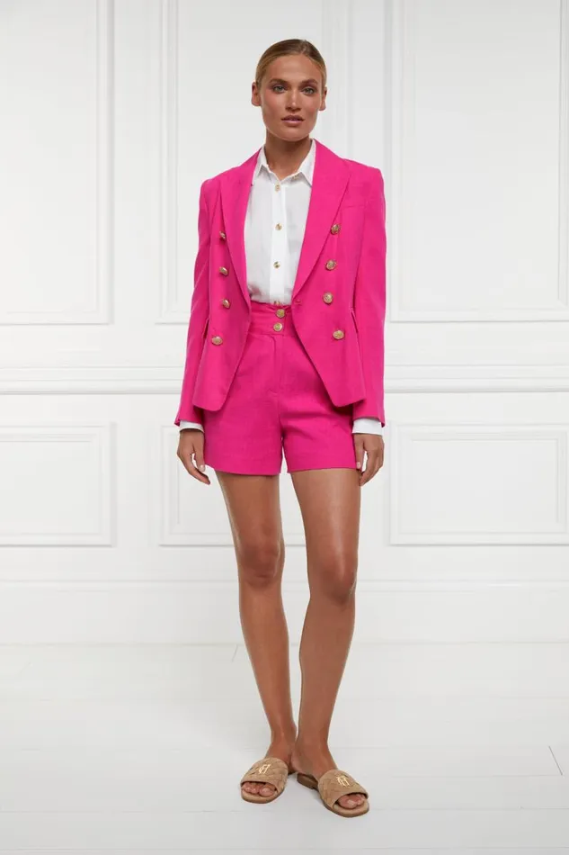 Women In Stock Tailoring Holland Cooper Knightsbridge Blazer Hot Pink Linen