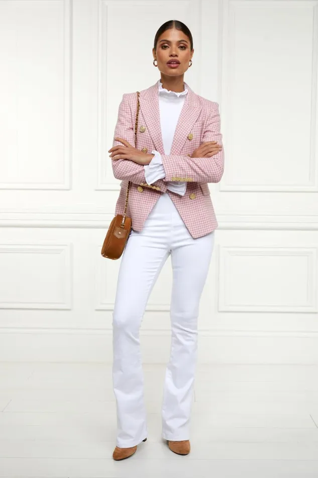 Women In Stock Tailoring Holland Cooper Knightsbridge Blazer Light Pink Puppytooth