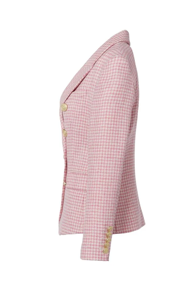 Women In Stock Tailoring Holland Cooper Knightsbridge Blazer Light Pink Puppytooth