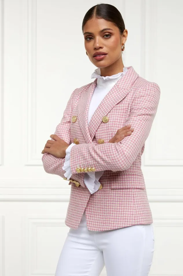 Women In Stock Tailoring Holland Cooper Knightsbridge Blazer Light Pink Puppytooth