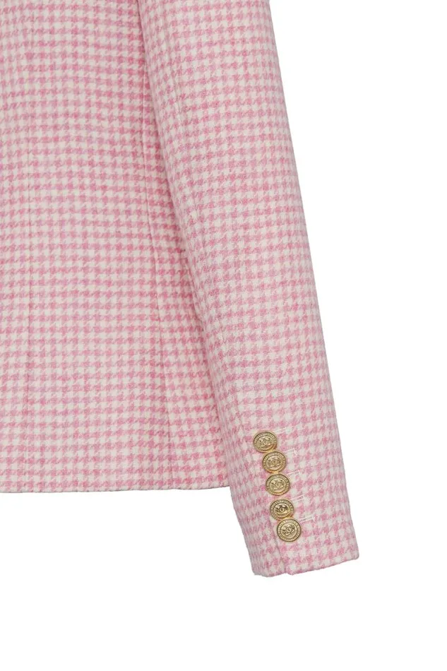 Women In Stock Tailoring Holland Cooper Knightsbridge Blazer Light Pink Puppytooth