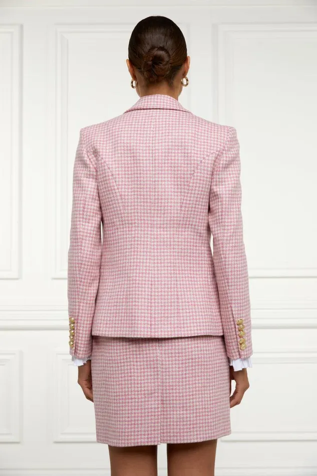 Women In Stock Tailoring Holland Cooper Knightsbridge Blazer Light Pink Puppytooth