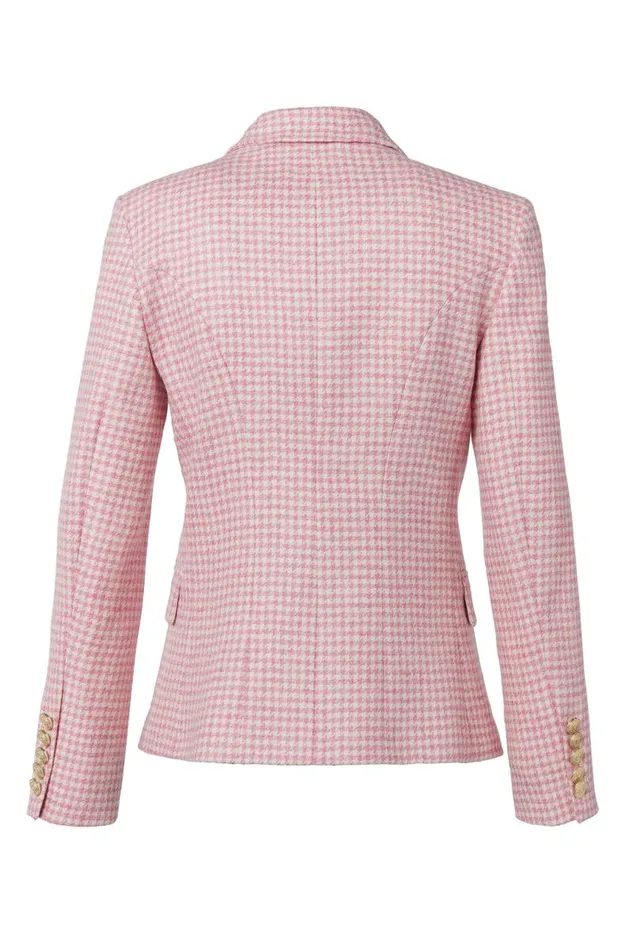 Women In Stock Tailoring Holland Cooper Knightsbridge Blazer Light Pink Puppytooth