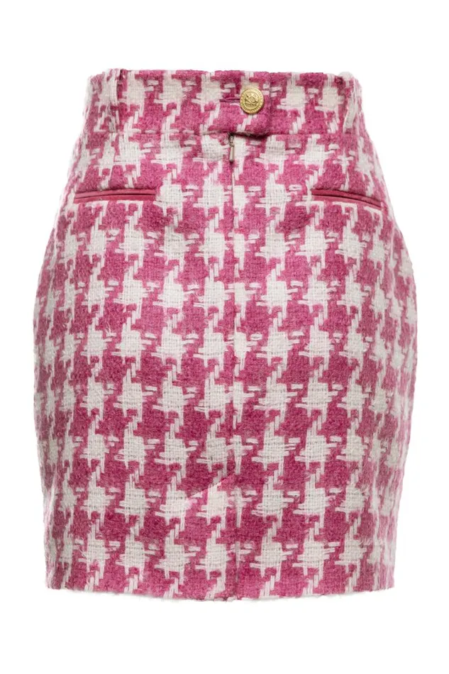 Women In Stock Tailoring Holland Cooper Knightsbridge Skirt Hot Pink Large Scale Houndstooth Women In Stock Tailoring Holland Cooper Knightsbridge Skirt Hot Pink Large Scale Houndstooth