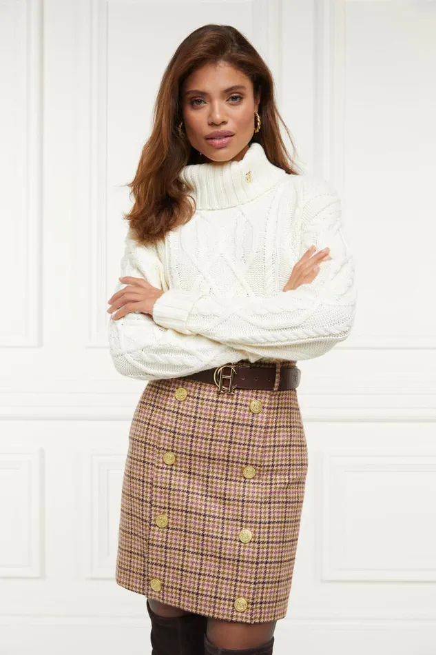 Women In Stock Tailoring Holland Cooper Knightsbridge Skirt Sudeley Pink