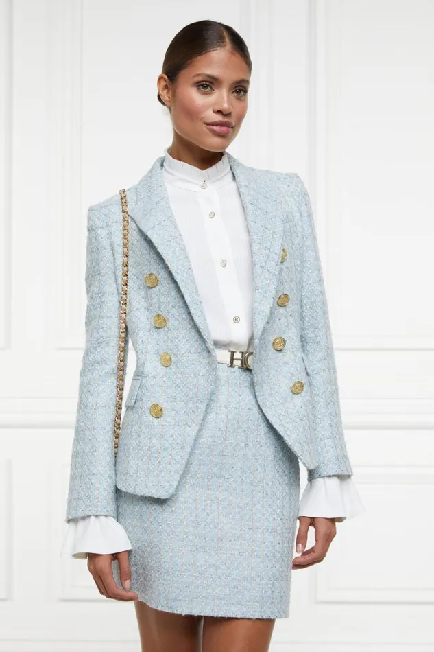 Women In Stock Tailoring Holland Cooper Regency Skirt Sky Blue Boucle Women In Stock Tailoring Holland Cooper Regency Skirt Sky Blue Boucle