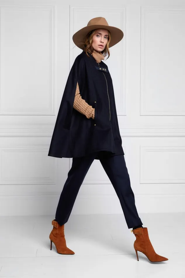 Women In Stock Tailoring Holland Cooper Slim Cape Soft Navy