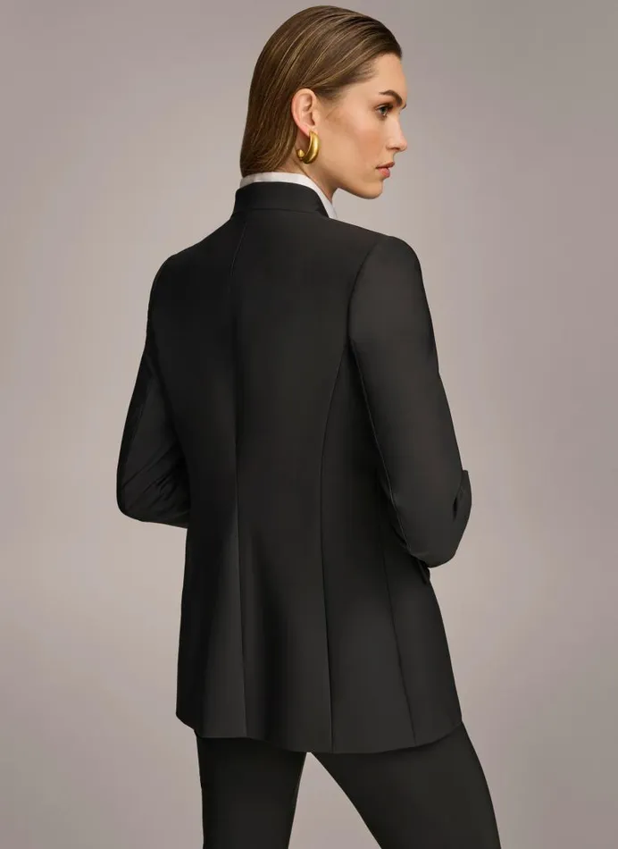 Women JACKET WITH BUTTON DETAILS ON SLEEVE Black Donna Karan New York Jackets And Blazers