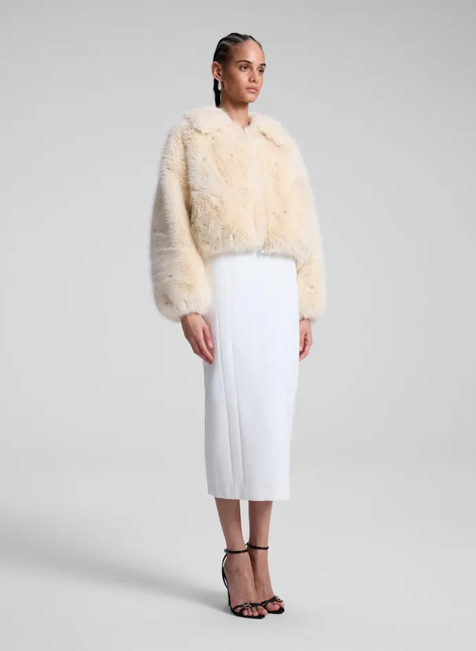 Women Jackets and Coats ALC Esme Embellished Faux Fur Jacket Arctic Fox Multi