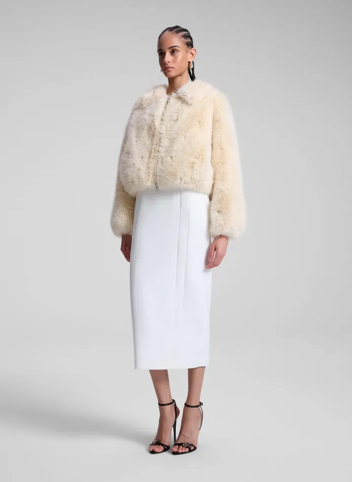 Women Jackets and Coats ALC Esme Embellished Faux Fur Jacket Arctic Fox Multi