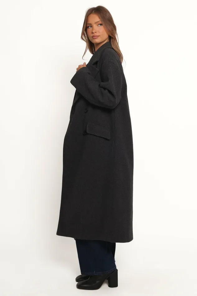 Women Jackets and Coats Petal and Pup Brylie Oversized Coat Charcoal