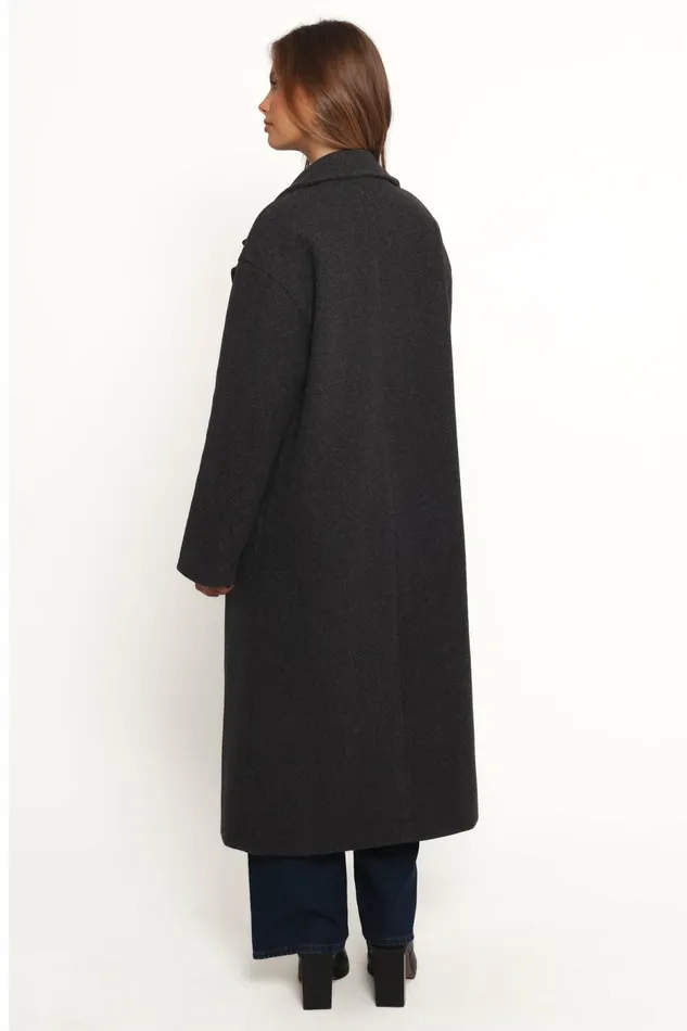 Women Jackets and Coats Petal and Pup Brylie Oversized Coat Charcoal