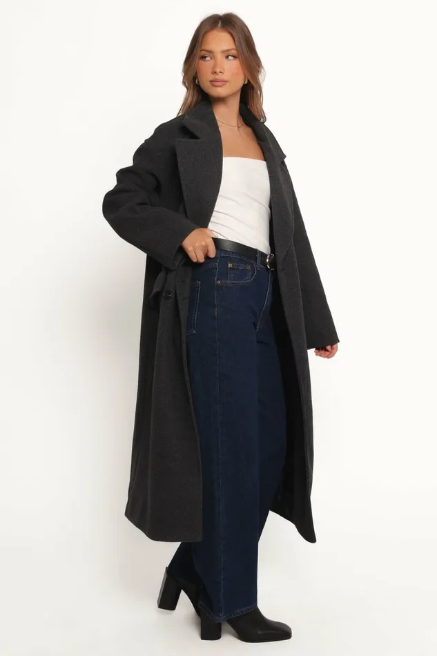 Women Jackets and Coats Petal and Pup Brylie Oversized Coat Charcoal