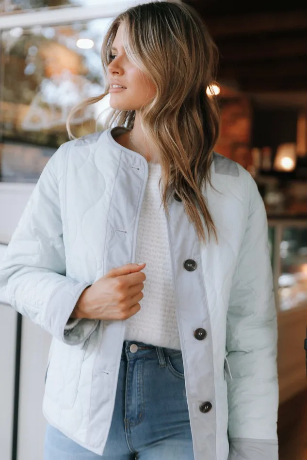 Women Jackets and Coats Petal and Pup Hailey Quilted Jacket Blue
