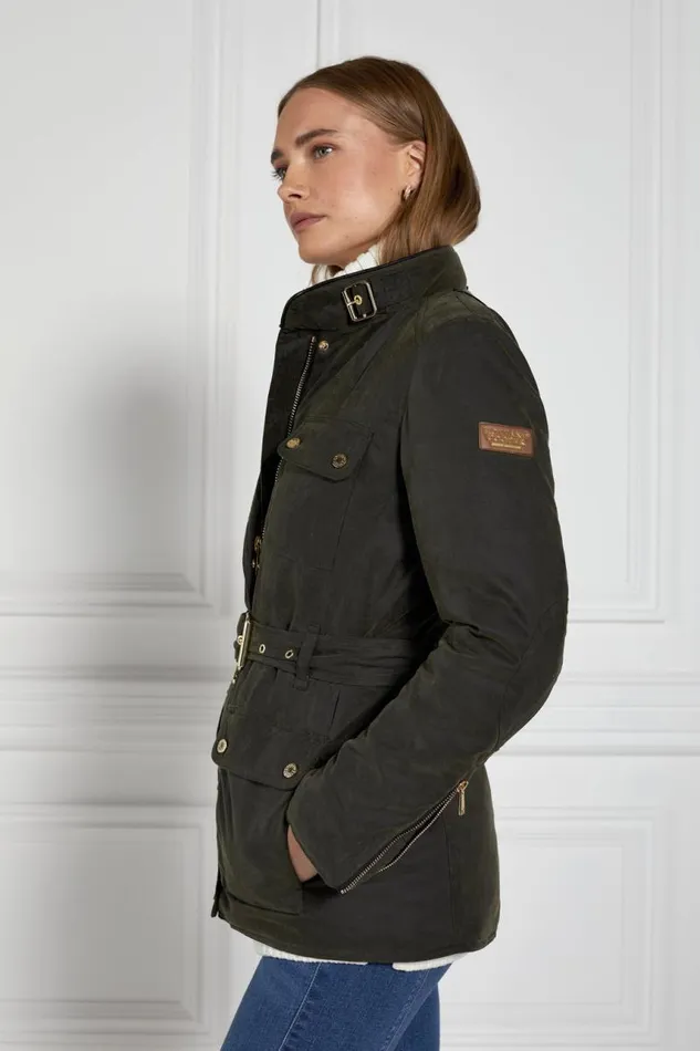 Women Jackets Holland Cooper Wax Field Jacket Dark Olive