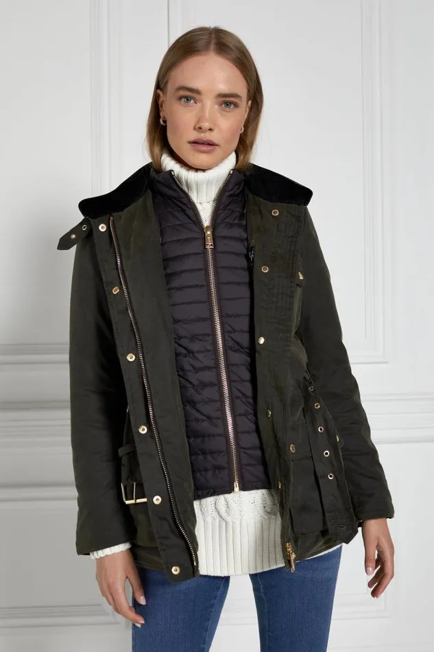 Women Jackets Holland Cooper Wax Field Jacket Dark Olive
